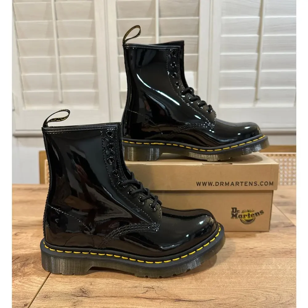 Dr. Martens Docs 1460 Bex Patent Leather Lace Up Women's Boots Size 7 NIB Iconic